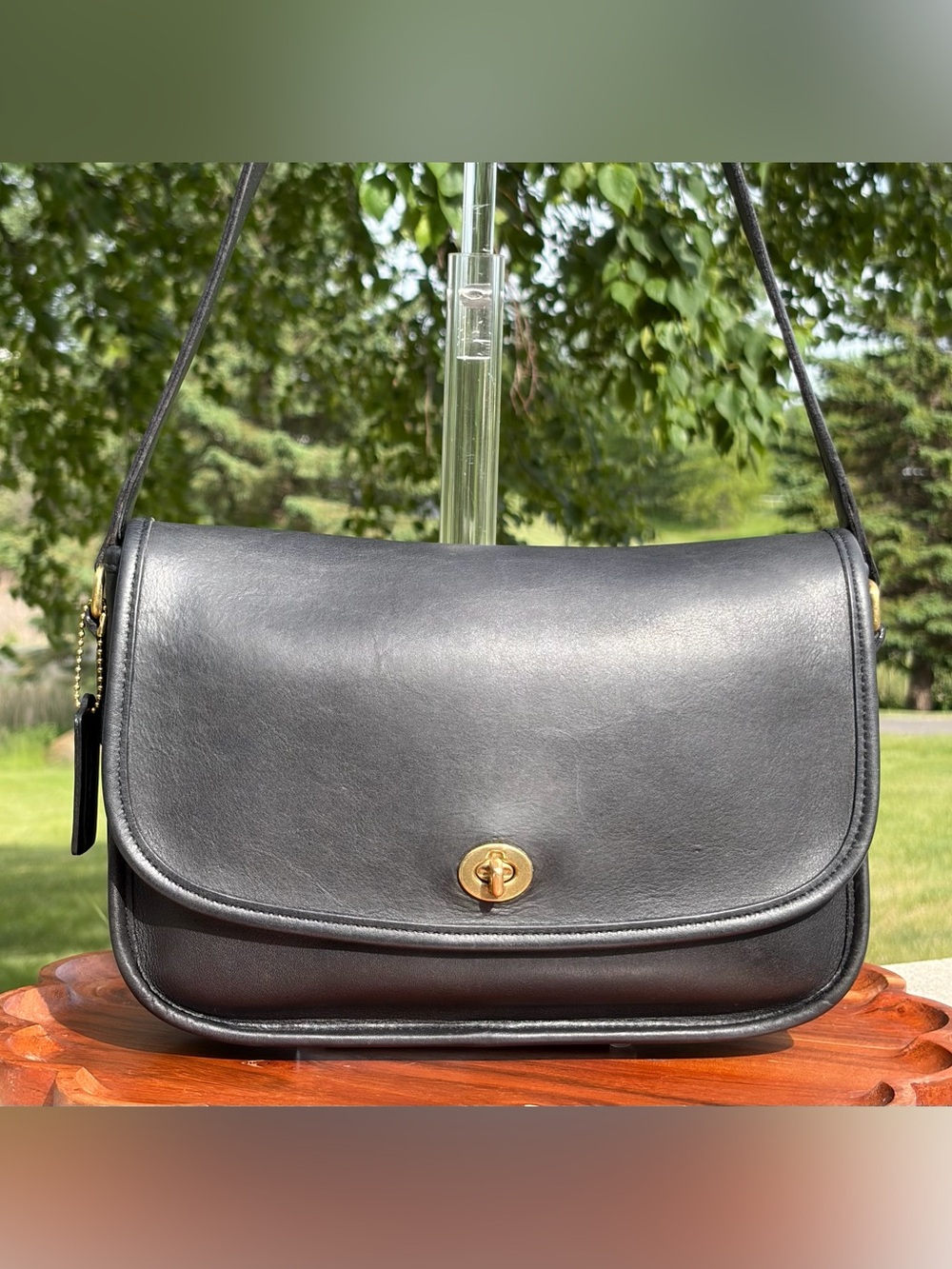 Vintage COACH City Bag Black Leather style 9790 EUC